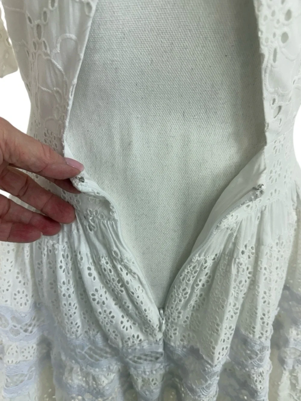 Maje Rayanette Guipure Skater Dress 36 White - Picture 12 of 16
